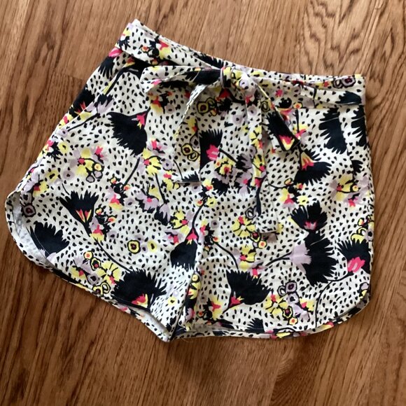 NEW! MAX&CO. HIGH WAIST FLORAL LINEN SHORTS SZ 2 BOHO CONTEMPORARY CASUAL BEACH - Picture 3 of 4